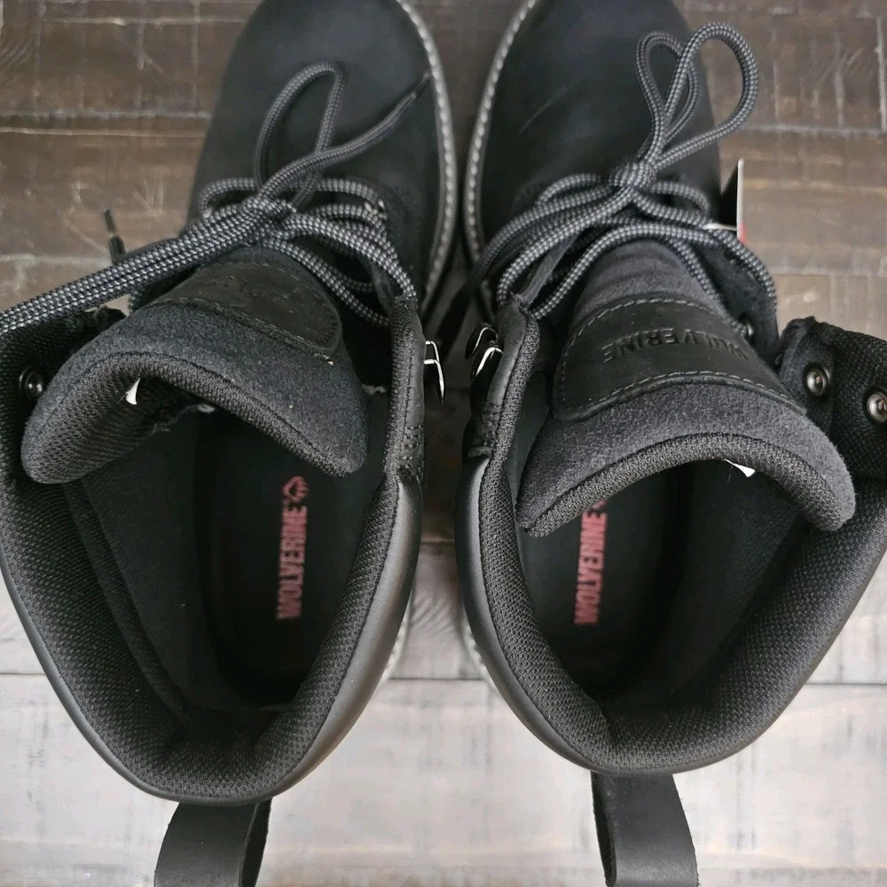 WOLVERINE‎ W10691 Men's Floorhand WP Black Leather Work Boots Size 9.5M